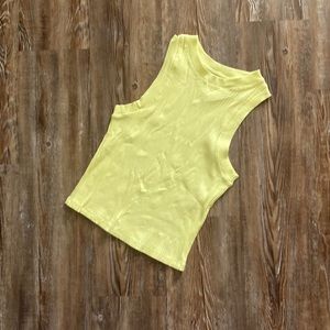 Zara Yellow Sleeveless Ribbed Yellow Summer Top